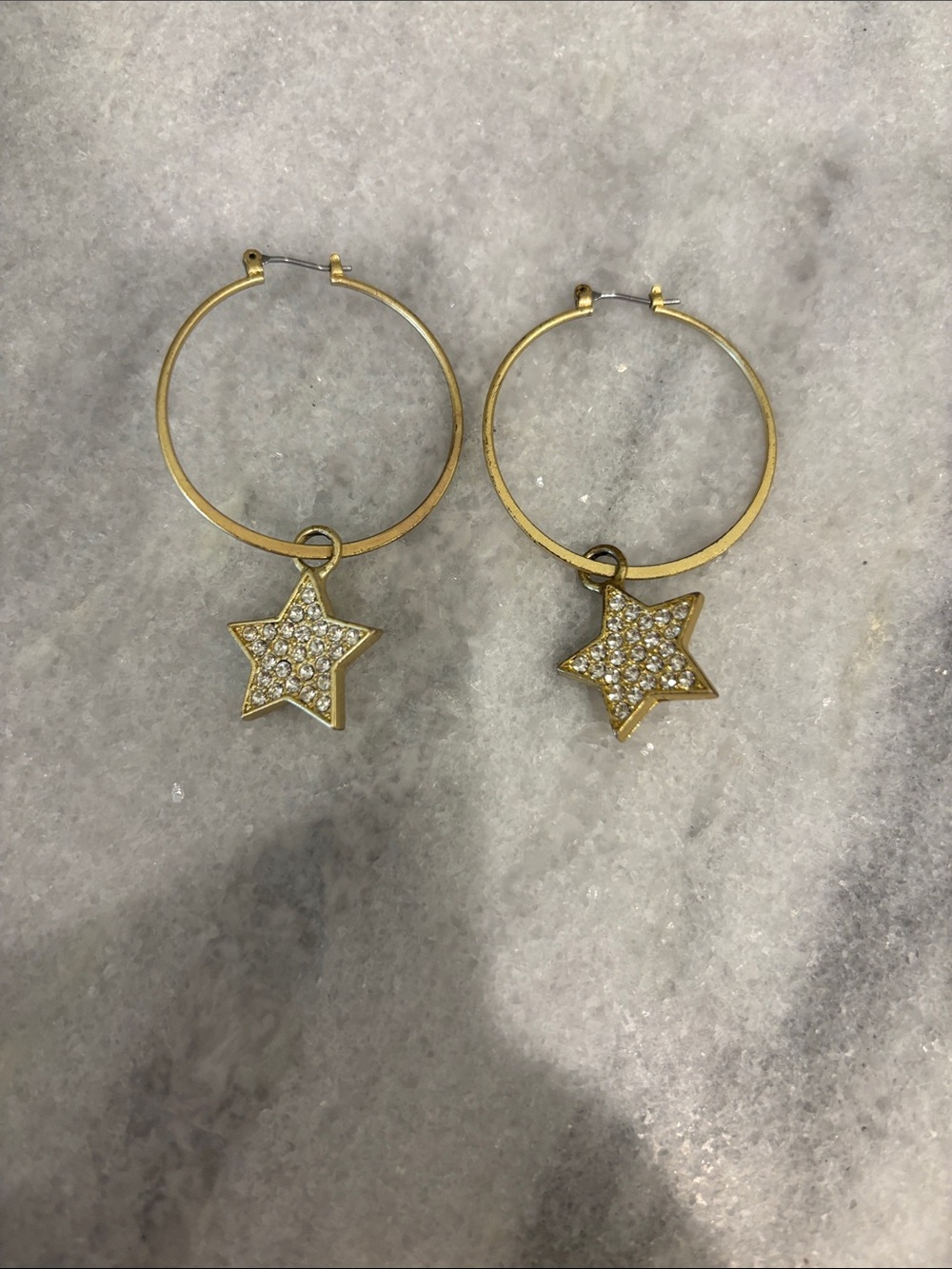 Jessica Simpson Gold Star Hoop Earrings